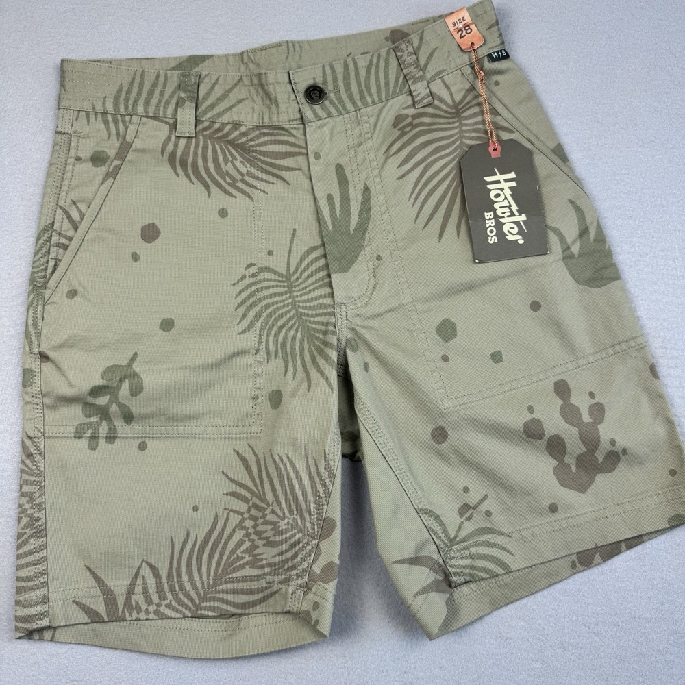 NWT Howler Bros Clarksville Walk Shorts 28 Forest Floor 8" Beige Padded Pockets